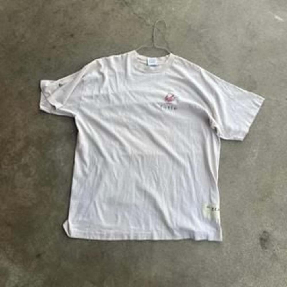 Vintage Cream Folie T-Shirt XL - Fruit of the Loom Single Stitch Tee